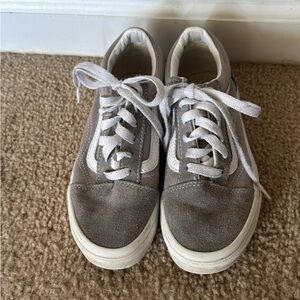 Vans Kids Gray and White Old Skool Sneakers